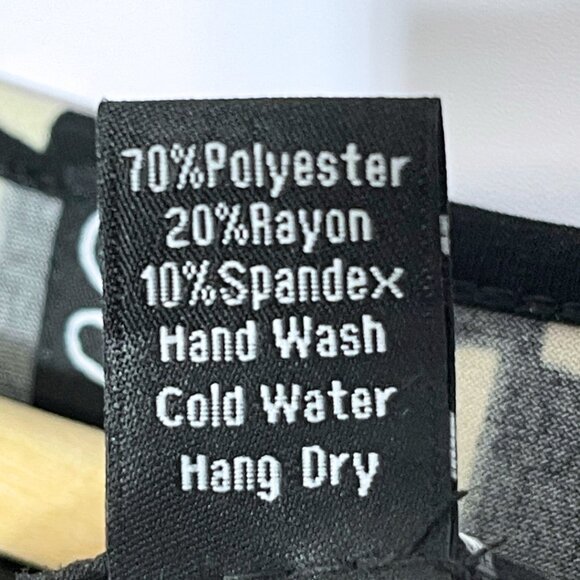 Clara Sunwoo Check Print Top Size L Black Cream Front Knot Stretch Knit Blouse - Picture 8 of 11